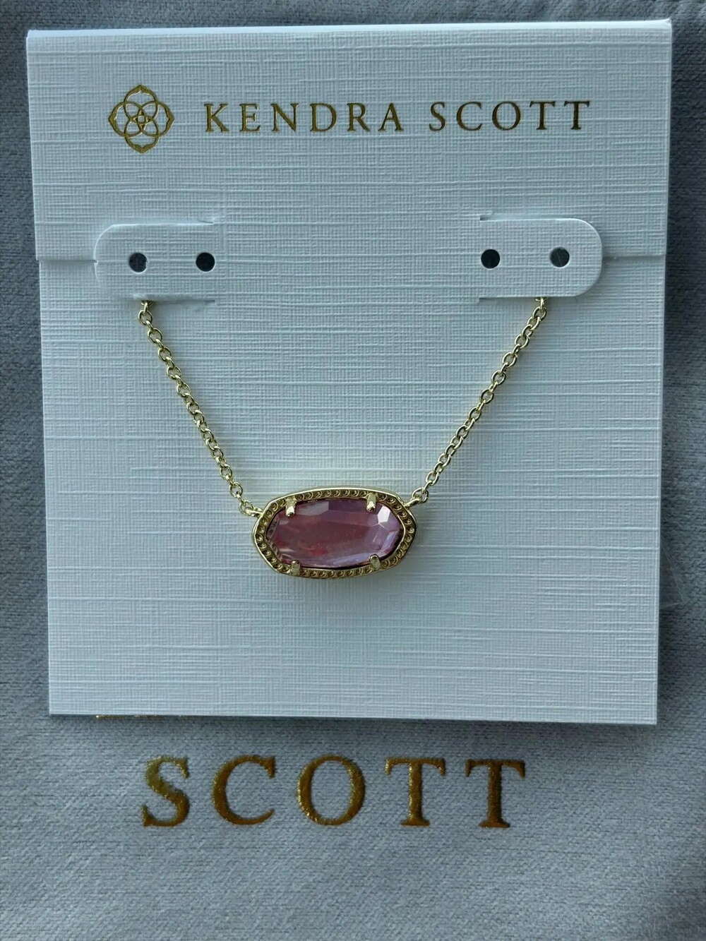 Kendra Scott Elisa Gold Pendant Necklace In Pink Quartz